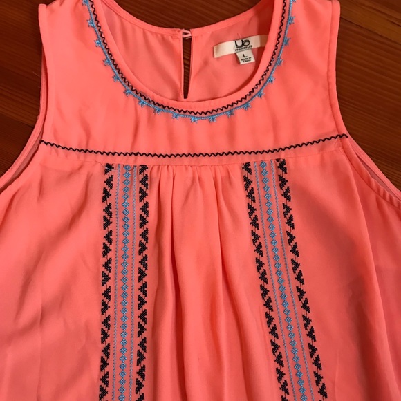 Coral Embroidered Dress - Picture 5 of 8